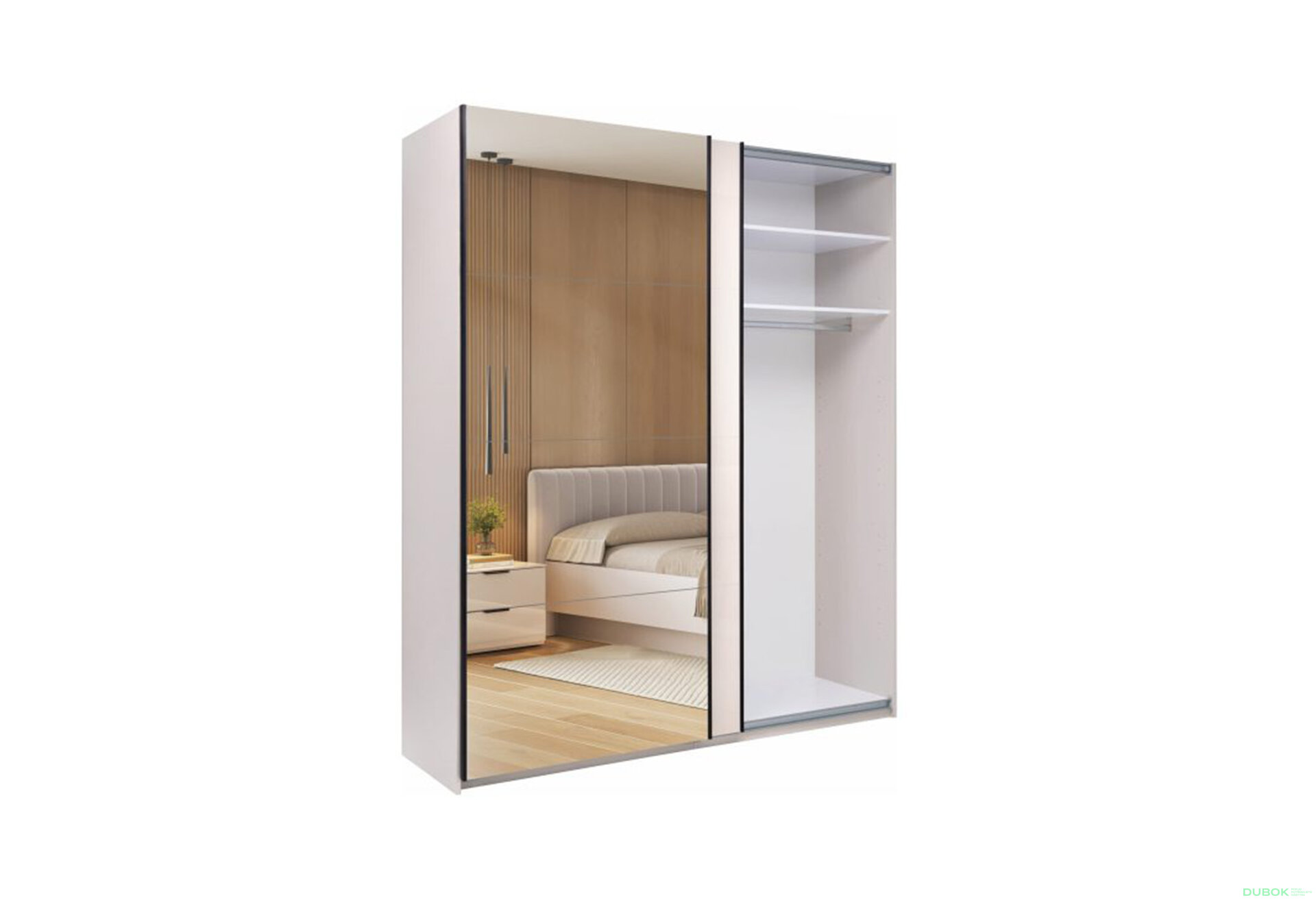 Fotografia 4 - Skriňa s posuvnými dverami 2.0х2.4m (Dvere kašmírový lesk/Zrkadlo) Lori