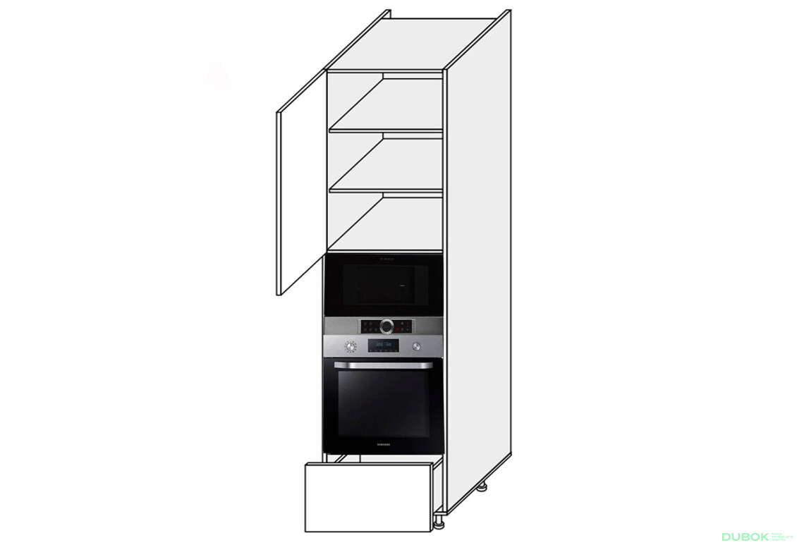 Penas 60PDM1SHX/2320 rúra + mikrovlnná rúra Pro Blum+Hettich Mary