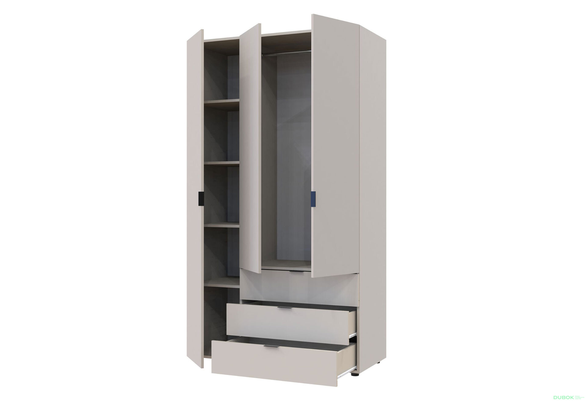 Skriňa trojdverová Gelar 116.2 cm Kašmír - Fotografia 6 Fotografia 6 - Skriňa trojdverová Gelar 116.2 cm Kašmír