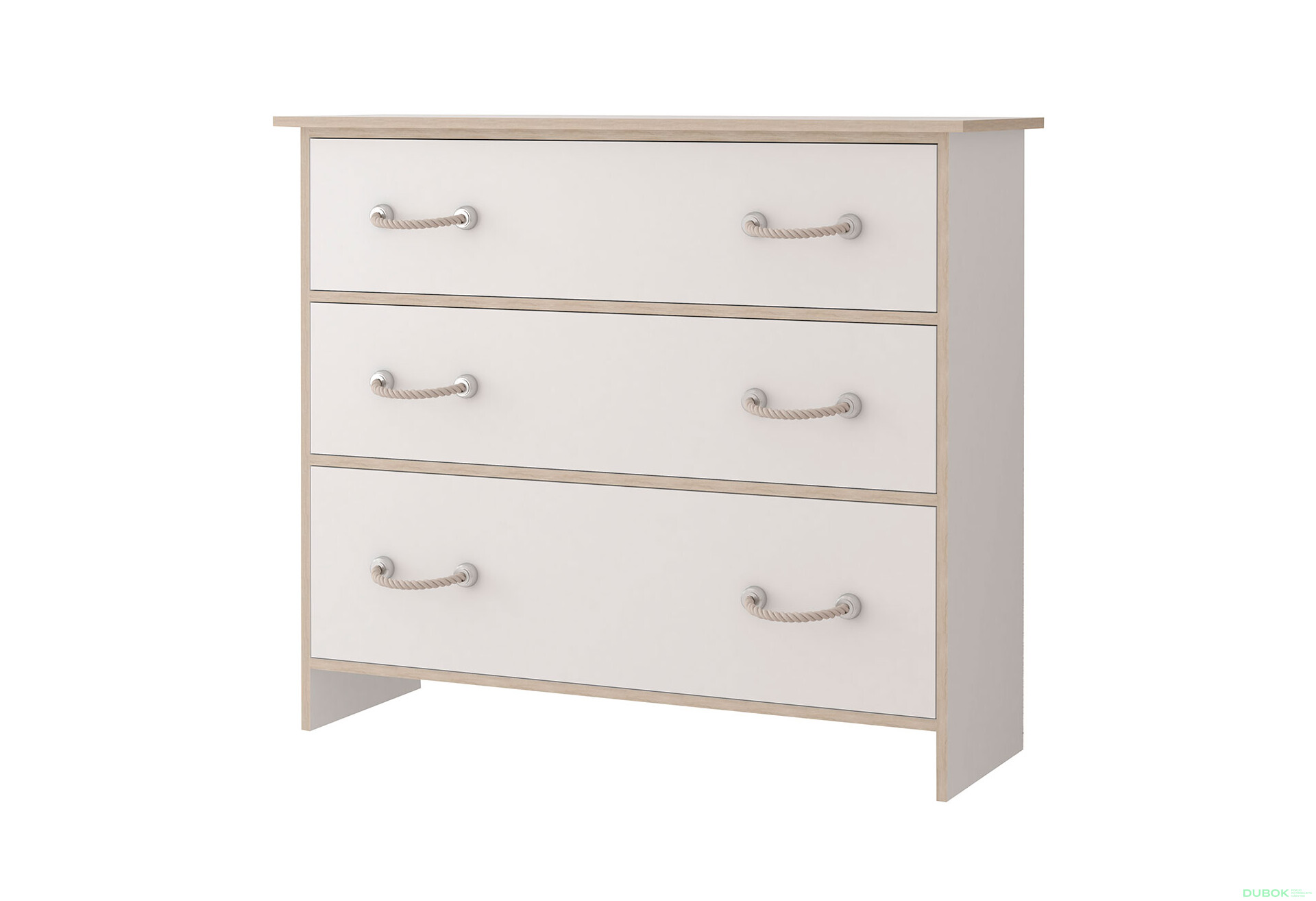 Fotografia 1 - Komoda 3S biely, vložky sonoma Kosmo Idczak meble