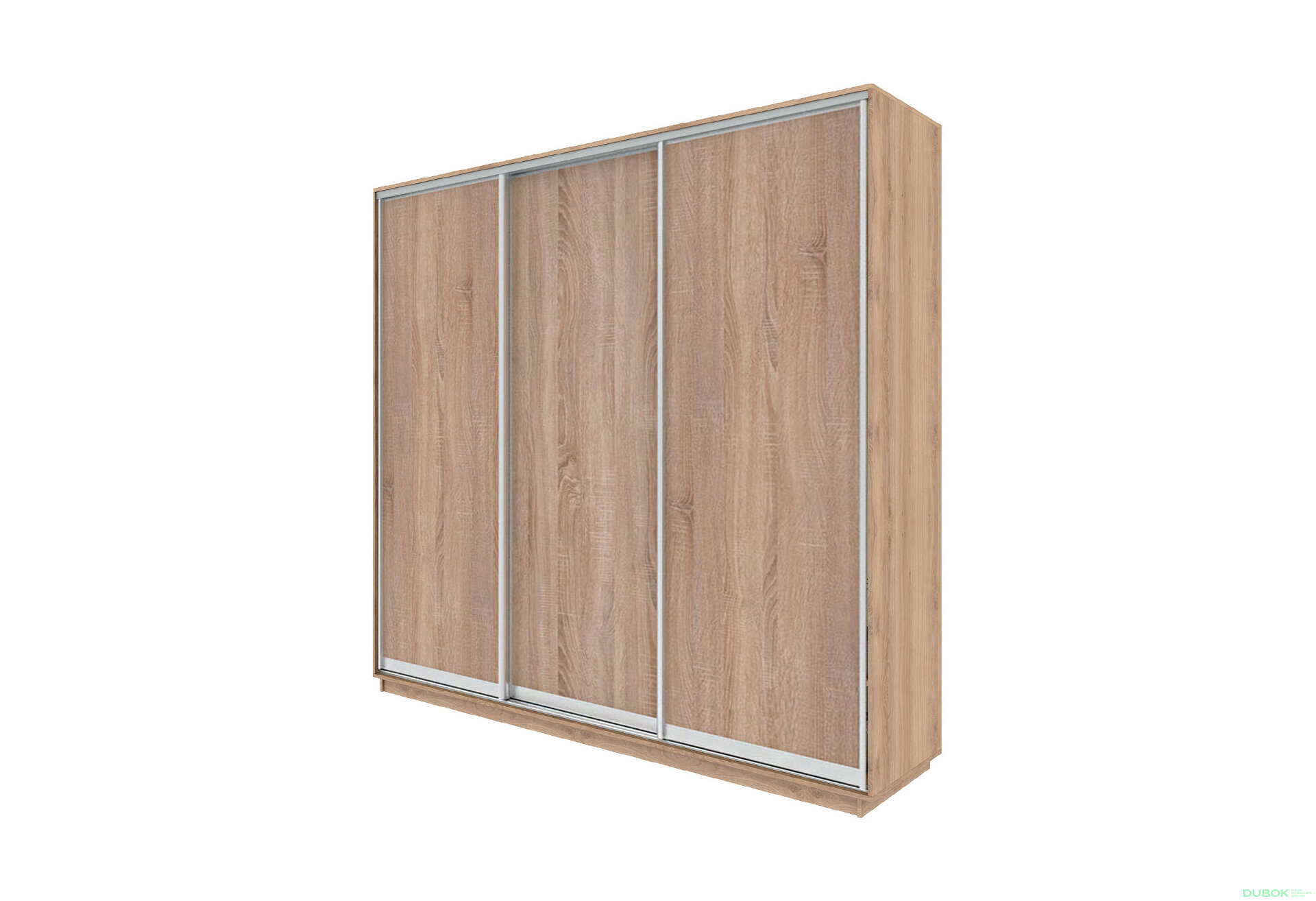 Fotografia 1 - Skriňa s posuvnými dverami 2400x2700x600 3DTD Dub Sonoma, profil strieborný