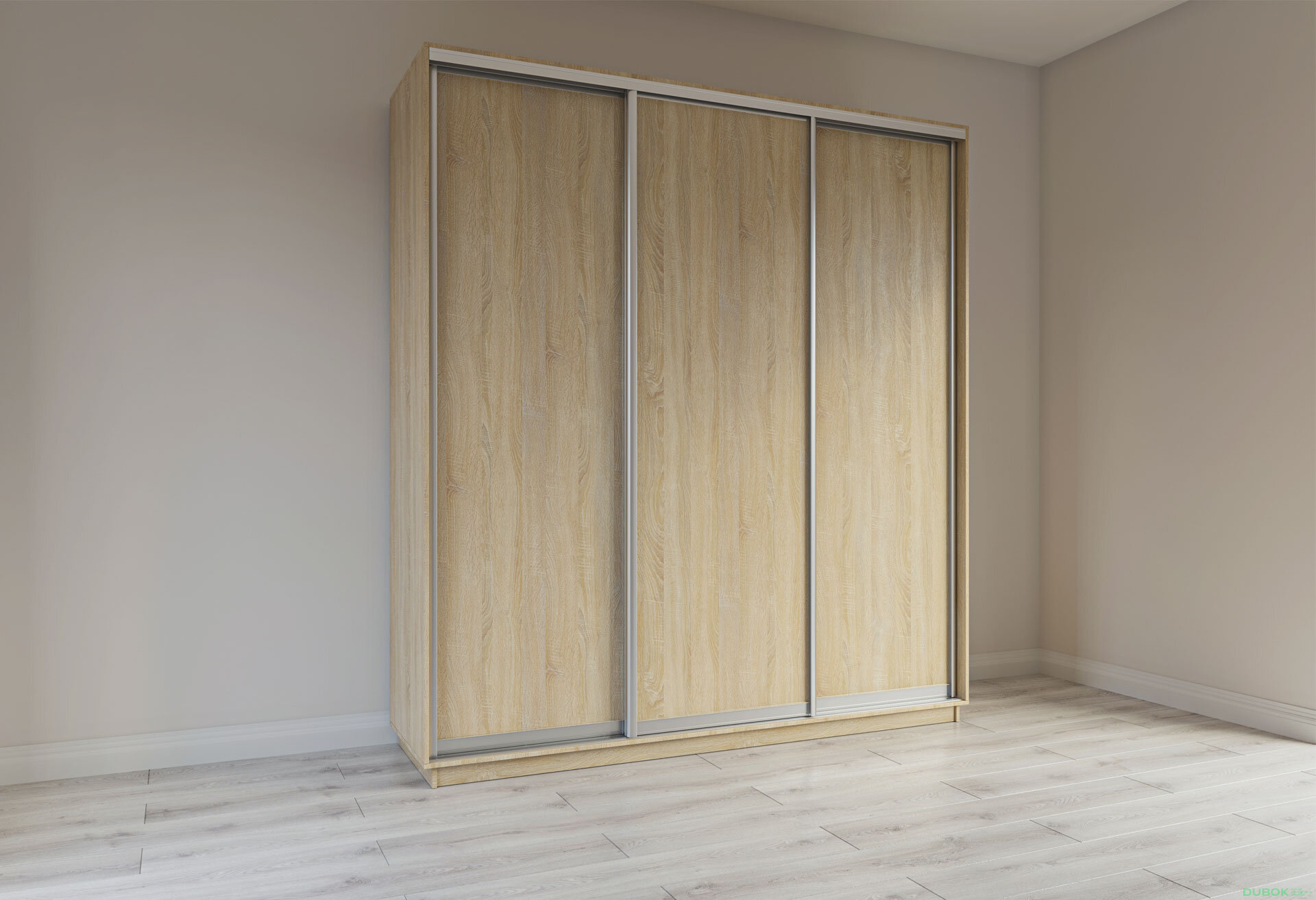 Fotografia 3 - Skriňa s posuvnými dverami 2400x2700x600 3DTD Dub Sonoma, profil strieborný