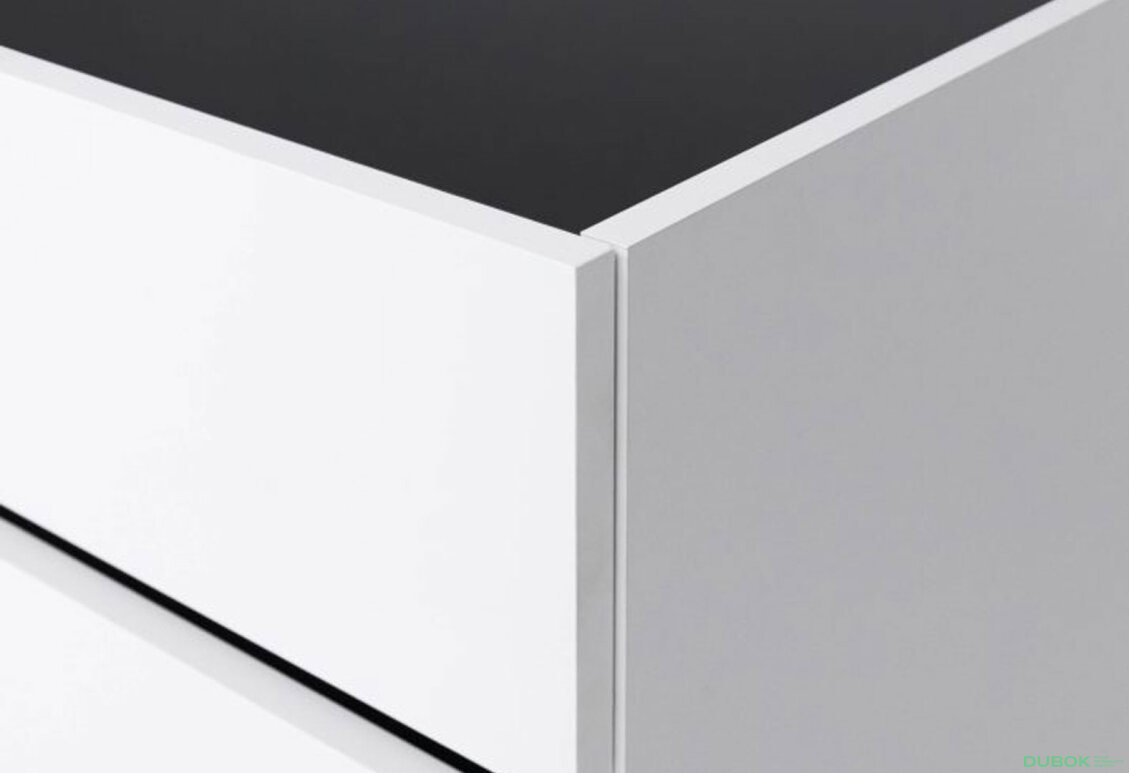 Fotografia 6 - Komoda 4šx biely supermat, antracit Duo