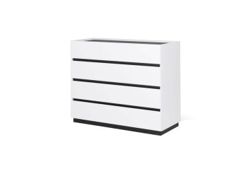 Komoda 4šx biely supermat, antracit Duo