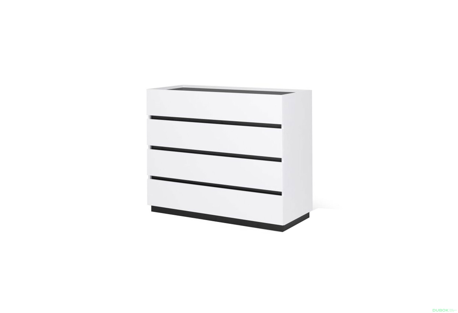 Fotografia 1 - Komoda 4šx biely supermat, antracit Duo