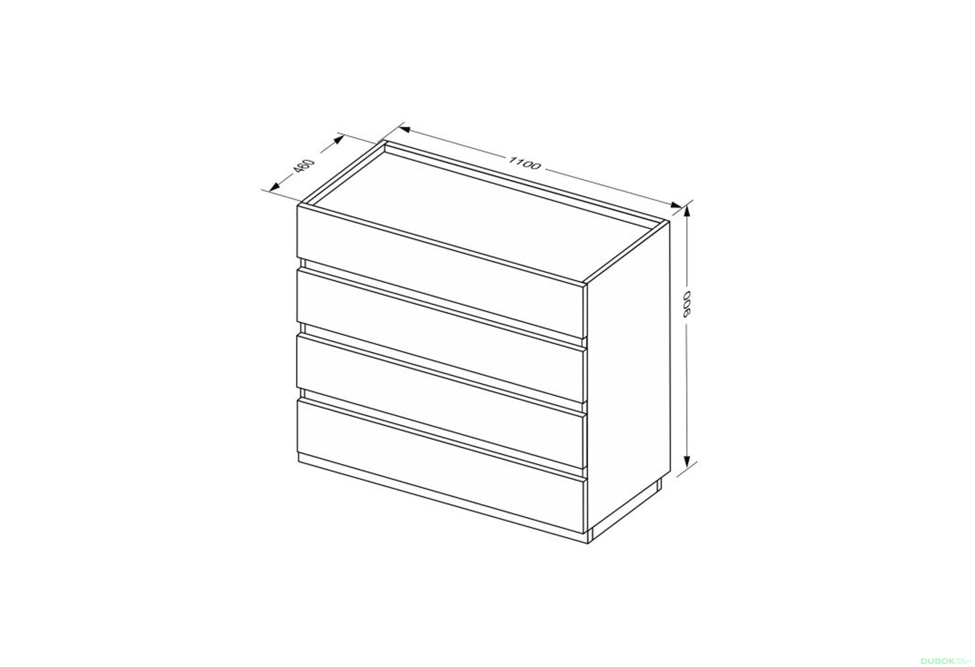 Fotografia 7 - Komoda 4šx biely supermat, antracit Duo