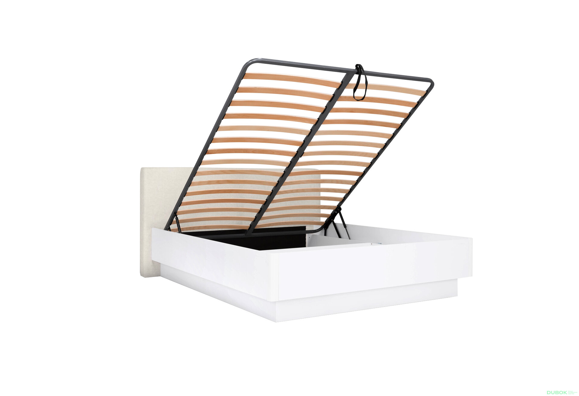 Fotografia 3 - Posteľ 160 výklopná s roštom, biely lesk Mila