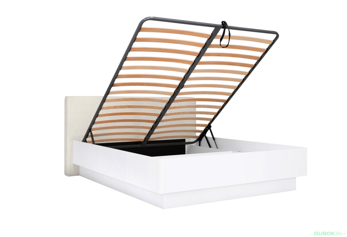 Fotografia 3 - Posteľ 160 výklopná s roštom, biely lesk Mila
