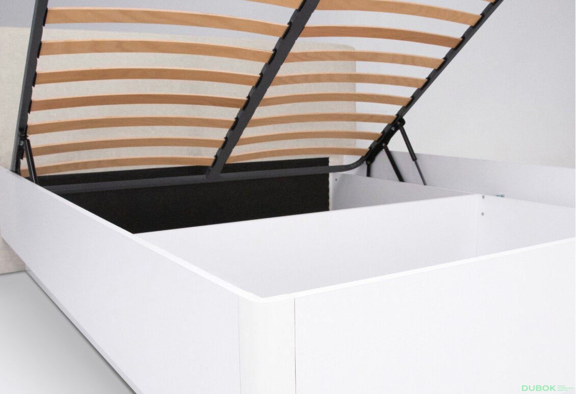 Fotografia 4 - Posteľ 160 výklopná s roštom, biely lesk Mila