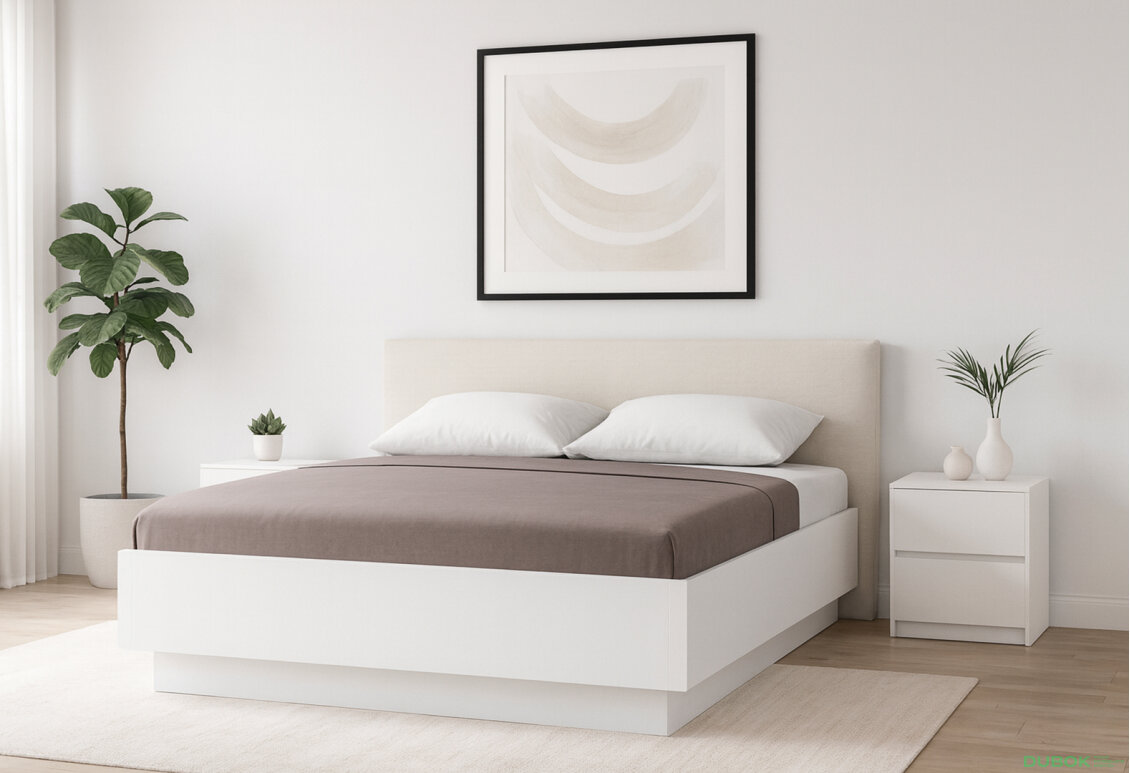 Fotografia 2 - Posteľ 160 výklopná s roštom, biely lesk Mila