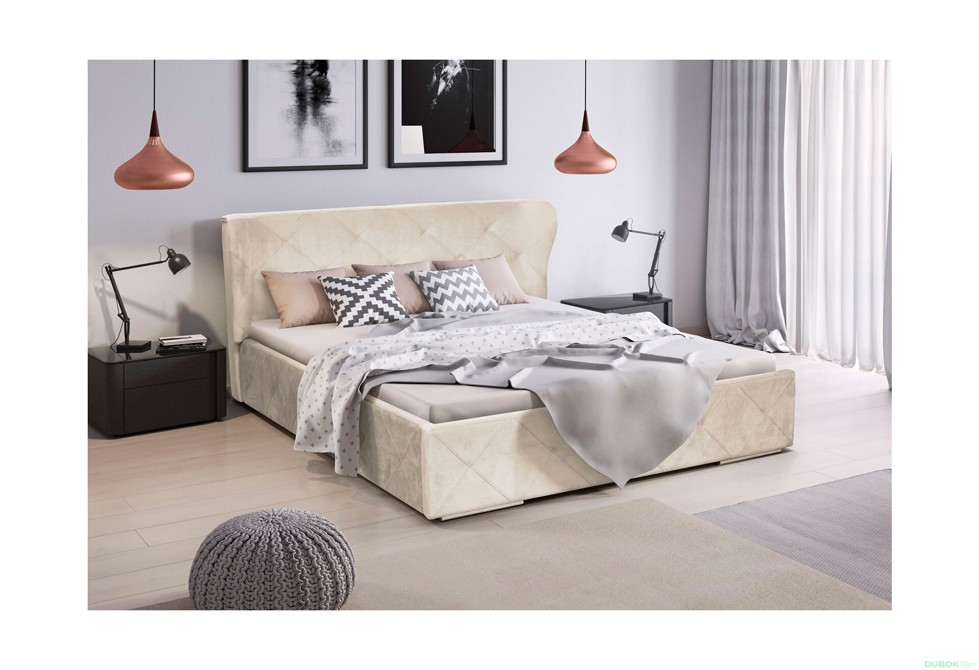 Fotografia 2 - Čalúnená posteľ Orlando 160x200 s roštom B Mono 04 Automat