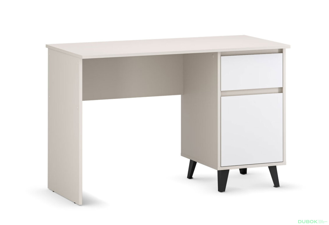 Fotografia 4 - Písací stôl Borg 1d1s/120 kašmír / biely
