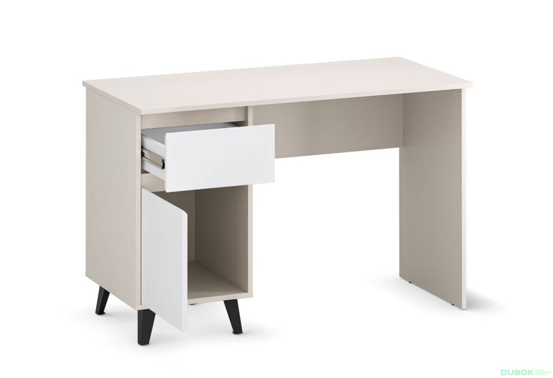 Fotografia 6 - Písací stôl Borg 1d1s/120 kašmír / biely