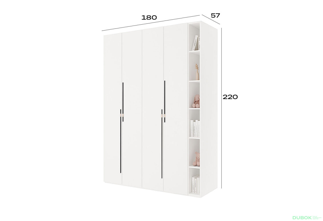 Fotografia 3 - Skriňa 4D s policami 180 cm nymphaea alba Space