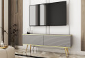 Fotografia 2 - TV stolík RTV 135 MDF sivý, zlaté nohy Oro