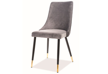 Stolička Piano Velvet šedý Bluvel 14, kov čierny/zlatý