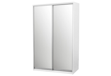 Skriňa 2D 1500x600x2400, 2 zrkadlá, biela