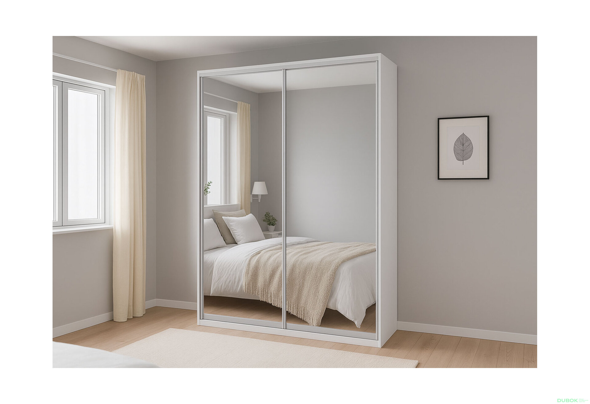 Fotografia 4 - Skriňa 2D 1500x600x2400, 2 zrkadlá, biela