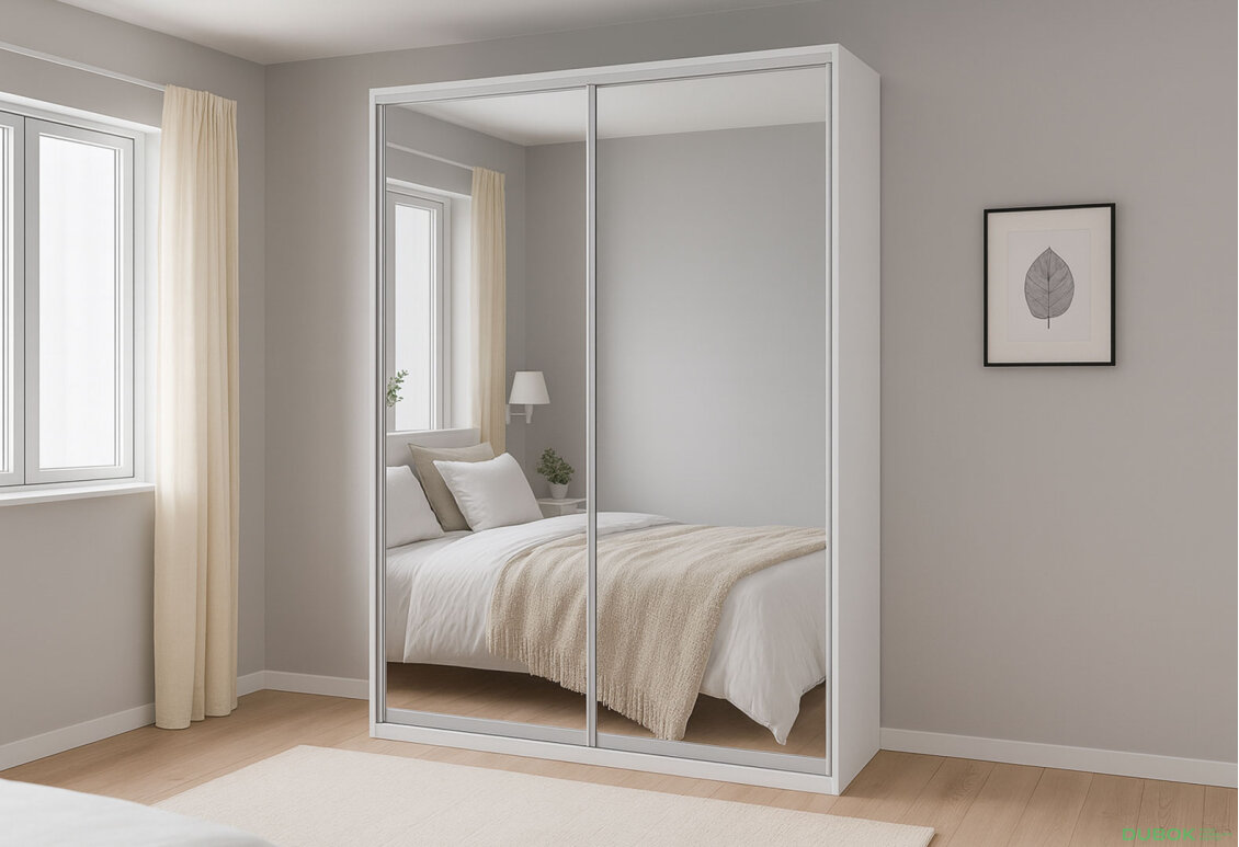 Fotografia 4 - Skriňa 2D 1500x600x2400, 2 zrkadlá, biela