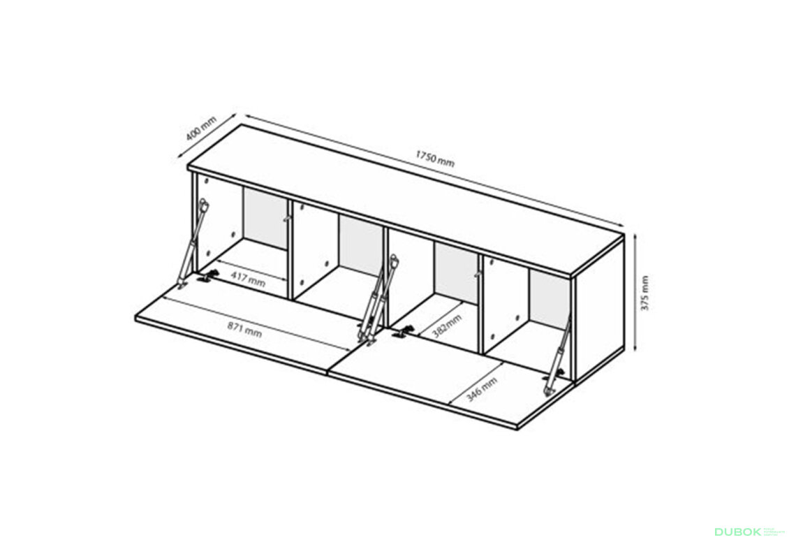 Fotografia 7 - TV stolík 1,75 kašmírový lesk Legs Box