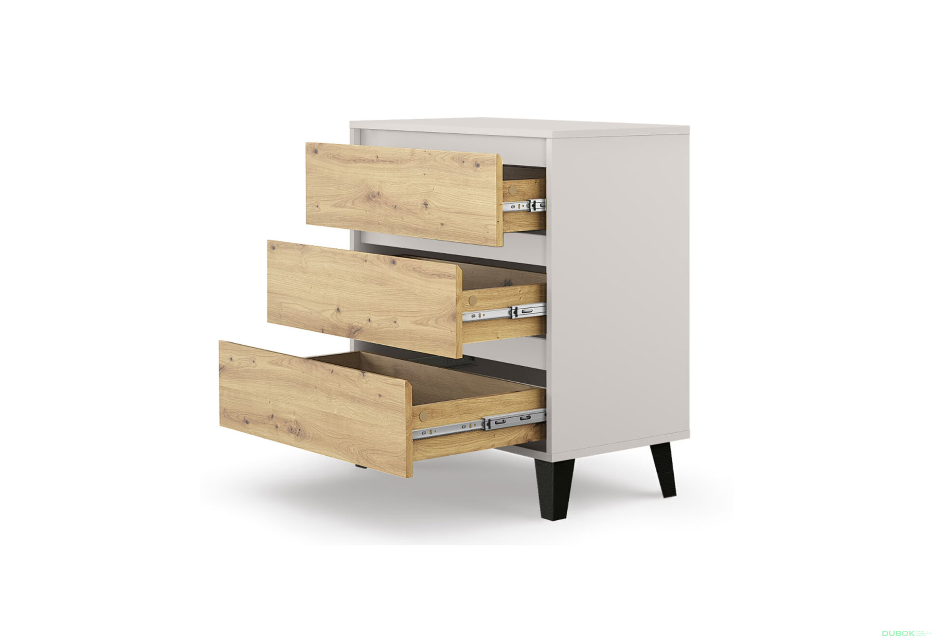 Fotografia 4 - Komoda Borg 3s/70 kašmír / dub artisan