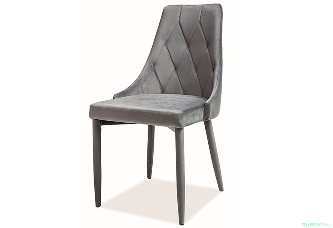 Stolička Trix Velvet šedý Bluvel 14, kov + Bluvel