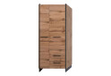 Skriňa dvojdverová so zásuvkami Amino 82x192.5x45 cm Dub wotan / Čierny - Fotografia 1 Fotografia 1 - Skriňa dvojdverová so zásuvkami Amino 82x192.5x45 cm Dub wotan / Čierny