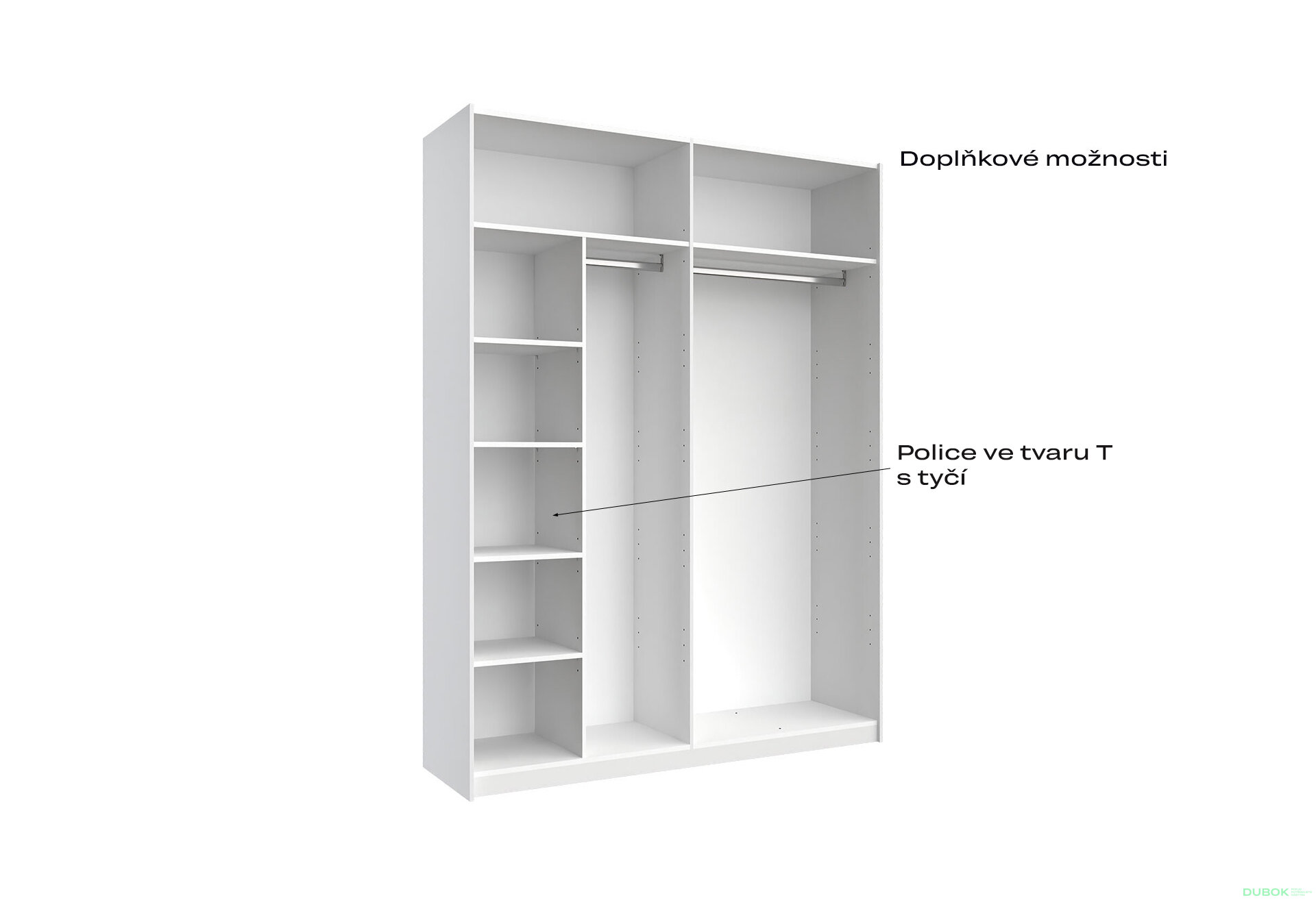 Fotografia 10 - Korpus skrine 4dv Biely lesk Idea