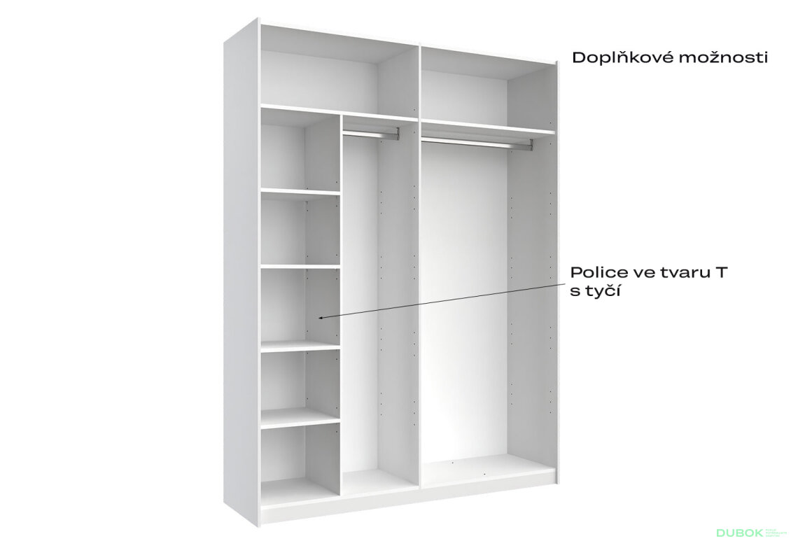 Fotografia 10 - Korpus skrine 4dv Biely lesk Idea