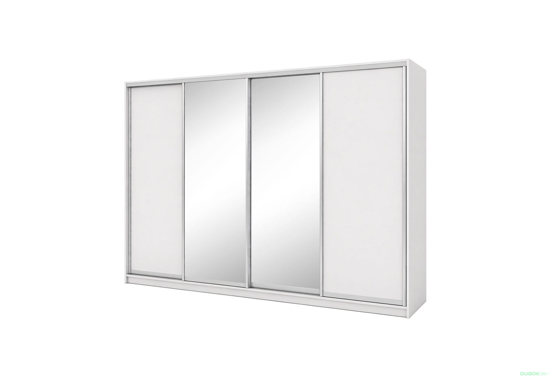 Fotografia 1 - Skriňa s posuvnými dverami 2200x3000x600 2DTD 2 zrkadlá nymphaea alba, profil strieborný