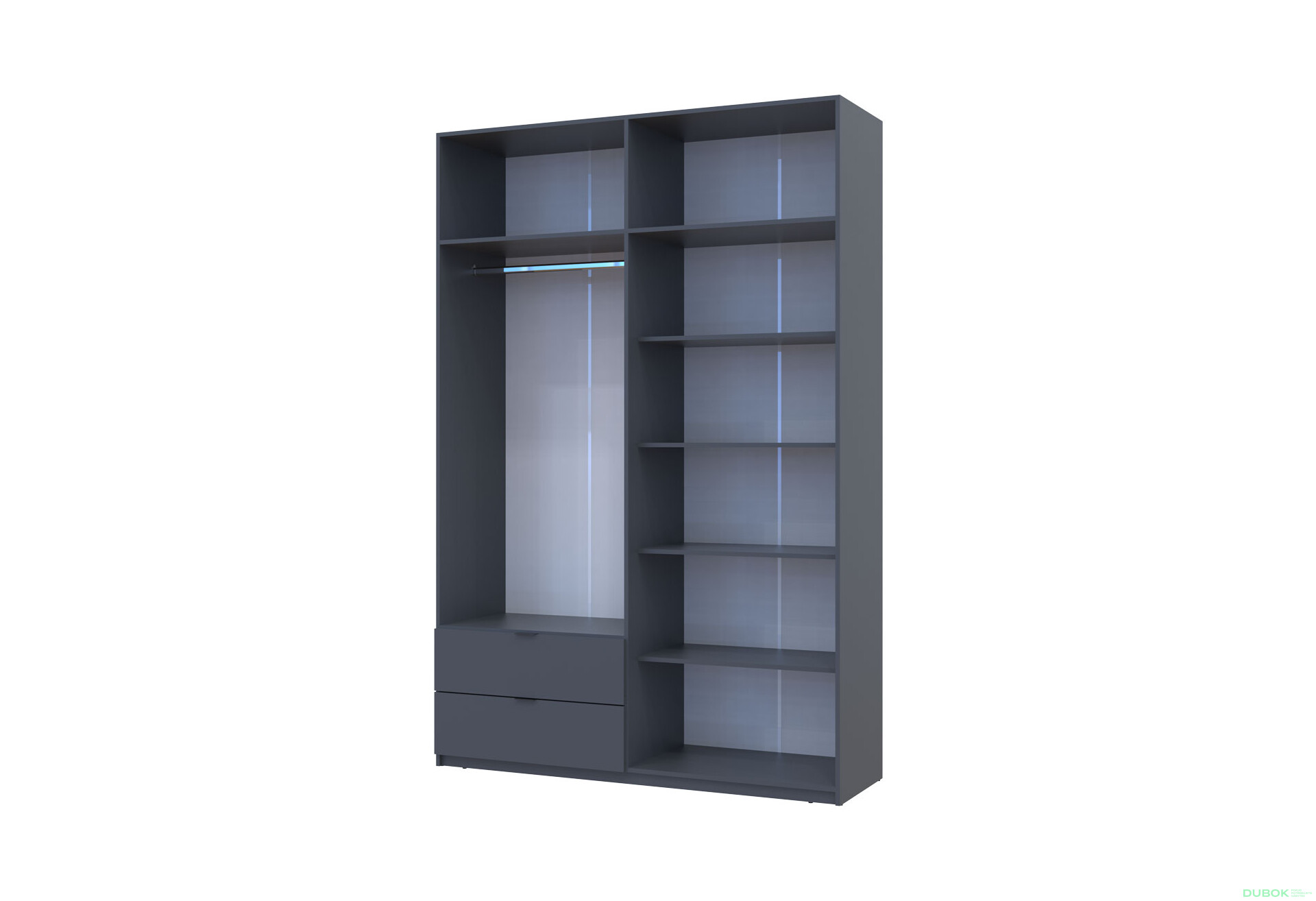 Skriňa štvordverová Lukas 160 cm Grafit - Fotografia 7 Fotografia 7 - Skriňa štvordverová Lukas 160 cm Grafit