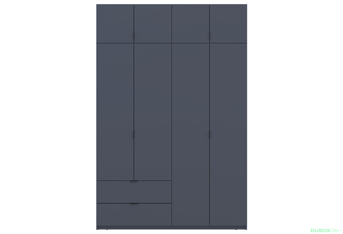Skriňa štvordverová Lukas 160 cm Grafit - Fotografia 4 Fotografia 4 - Skriňa štvordverová Lukas 160 cm Grafit