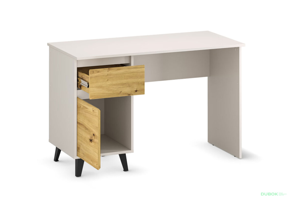 Fotografia 5 - Písací stôl Borg 1d1s/120 kašmír / dub artisan