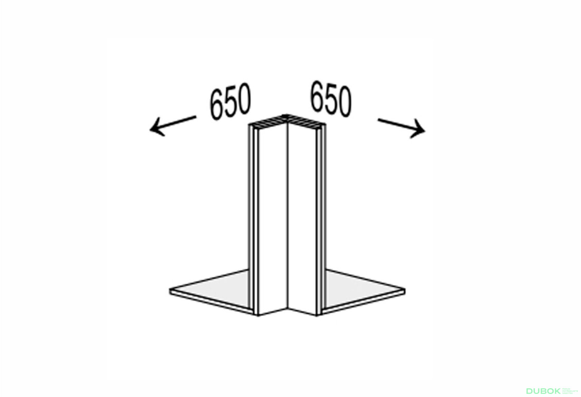 Vrchný roh 90°/360 antresol klamanie Vintage