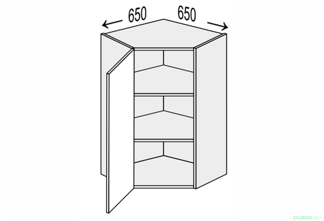 Horný roh V 45°/900 (650x650) 1dv Vintage