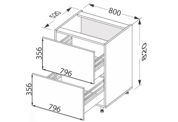Fotografia Dno 80N2ŠX/820 Pro Hettich