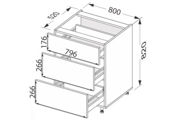 Fotografia Dno 80N3ŠX/820 Pro Hettich