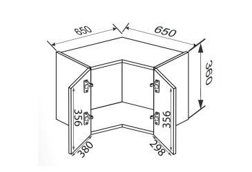 Fotografia Vrchný roh V 90°/360 2dv Pro Blum