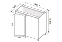 Fotografia 1 - Spodný roh N 90°/820x1000x600 1dv Pro Blum ľavý Millenium Premium