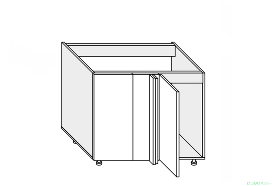 Spodný roh H 90°/820x1000x600 1dvere Pre Blum pravý Millenium Premium