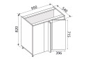 Fotografia 1 - Spodný roh H 90°/820x1000x600 1dvere Pre Blum pravý Millenium Premium