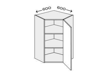 Vrchný roh V 45°/720 (600x600) 1 dvierka pravé