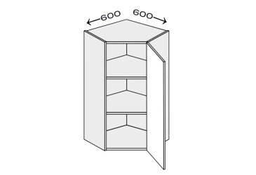 Vrchný roh 45°/900 (600x600) 1dvere pravé Millenium