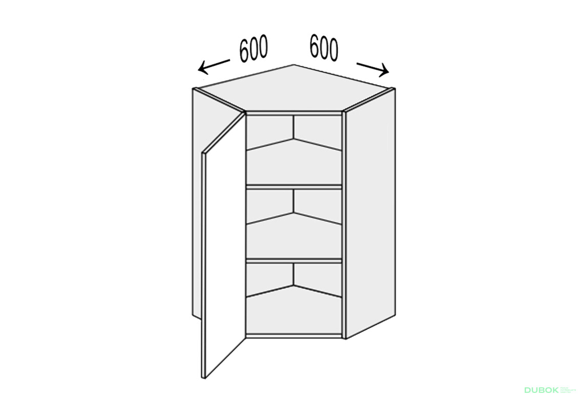 Vrchný roh 45°/720 (600x600) 1dv. Vintage