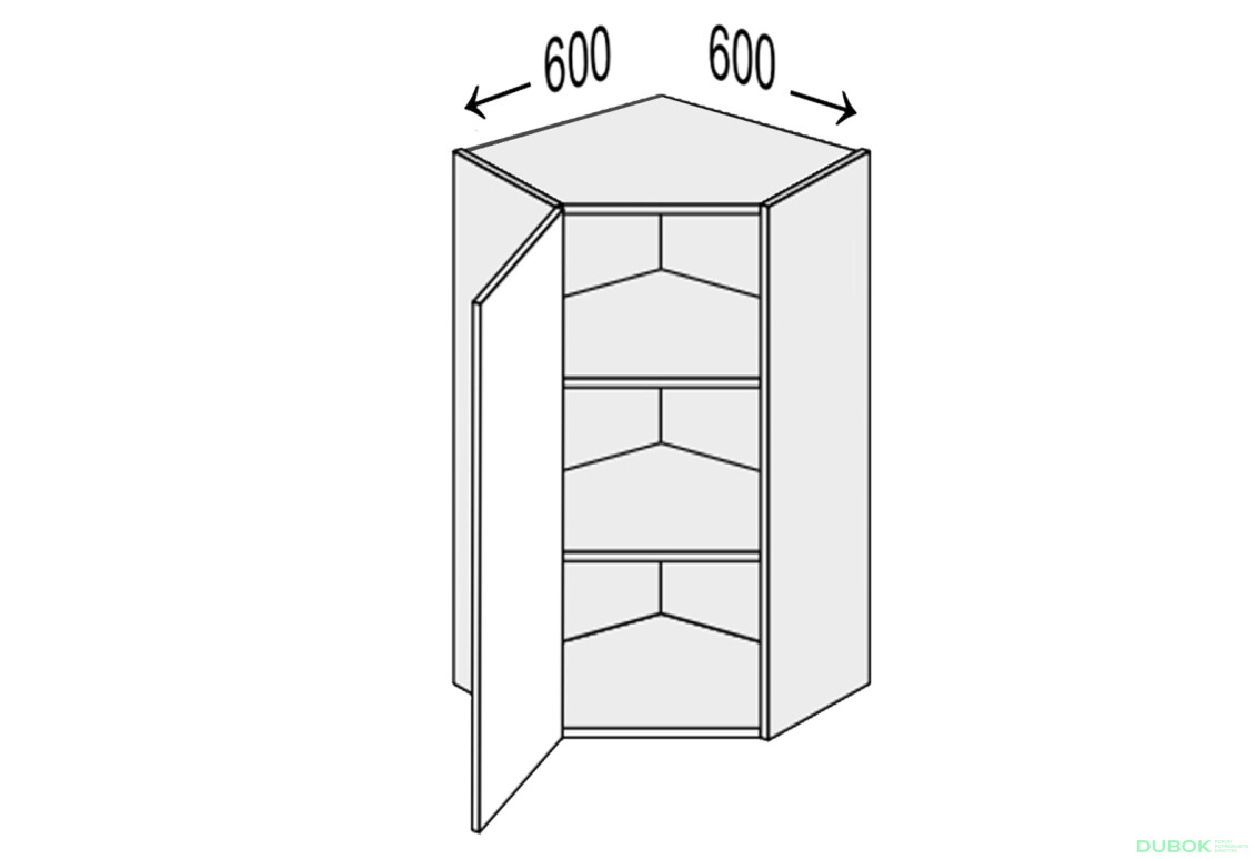 Vrchný roh V 45°/900 (600x600) 1dv Mary