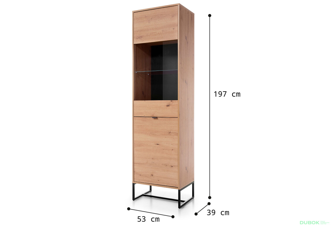 Fotografia 4 - Vitrína AWT53 dub artisan Amber