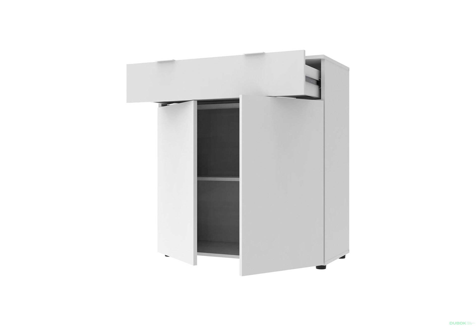 Komoda s dvierkami a zásuvkou Ron 2 80 cm Biela - Fotografia 3 Fotografia 3 - Komoda s dvierkami a zásuvkou Ron 2 80 cm Biela