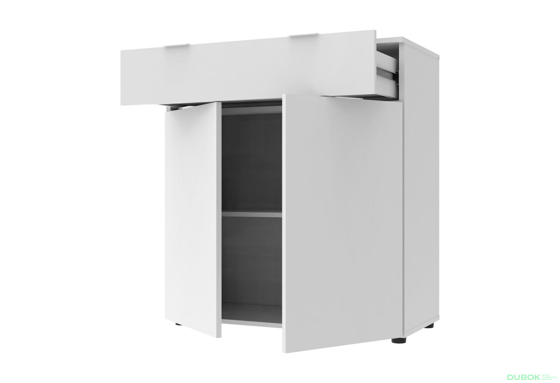 Komoda s dvierkami a zásuvkou Ron 2 80 cm Biela - Fotografia 3 Fotografia 3 - Komoda s dvierkami a zásuvkou Ron 2 80 cm Biela