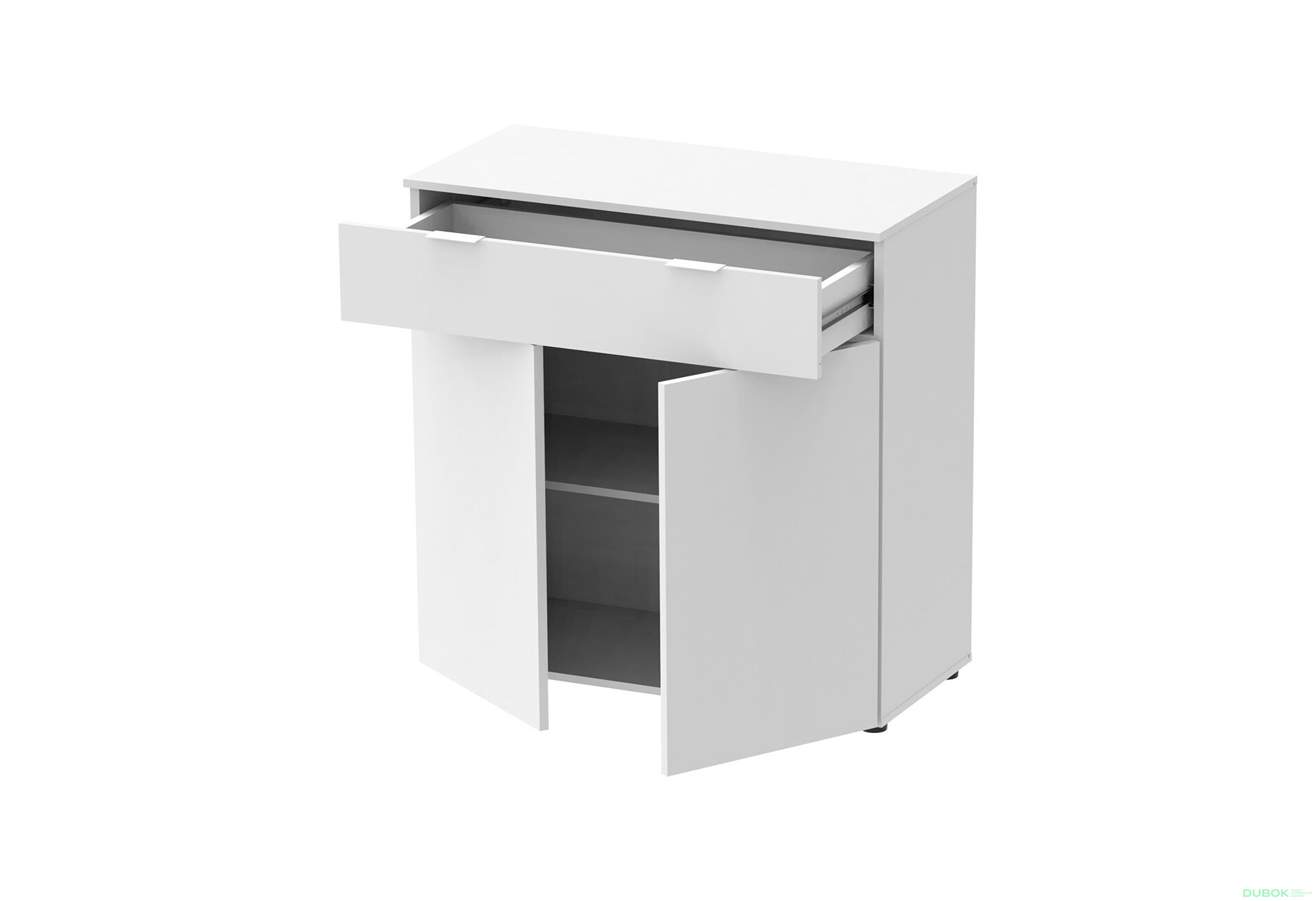 Komoda s dvierkami a zásuvkou Ron 2 80 cm Biela - Fotografia 5 Fotografia 5 - Komoda s dvierkami a zásuvkou Ron 2 80 cm Biela