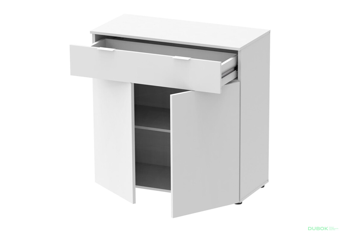 Komoda s dvierkami a zásuvkou Ron 2 80 cm Biela - Fotografia 5 Fotografia 5 - Komoda s dvierkami a zásuvkou Ron 2 80 cm Biela